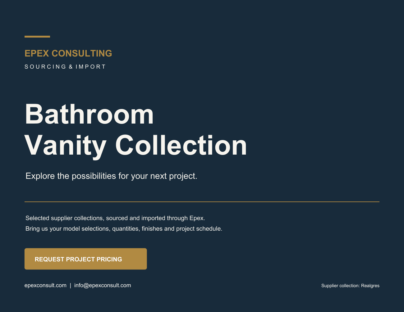 Epex Consulting Bathroom Vanity Collection catalog cover